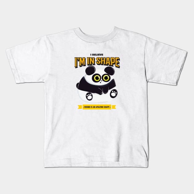 CHUBBY PANDA Kids T-Shirt by Katebi Designs